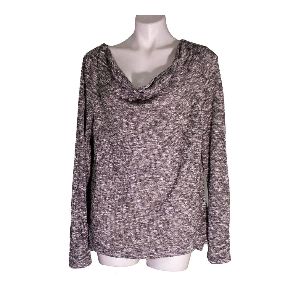 Reitmans Heather Gray Cowl Neck Top | Subtle Metallic | Size XXL